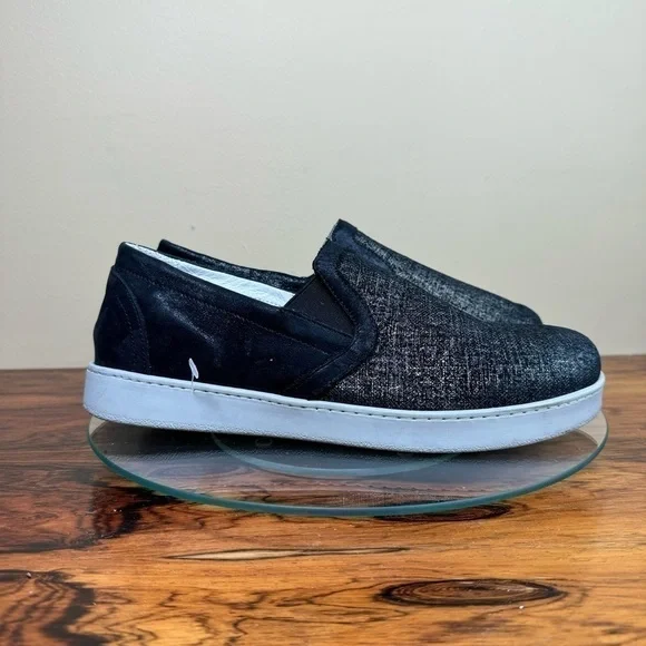 DAVID TATE Valentina Metallic Slip-On Sneaker - Black / Rose Leather - Picture 5 of 15